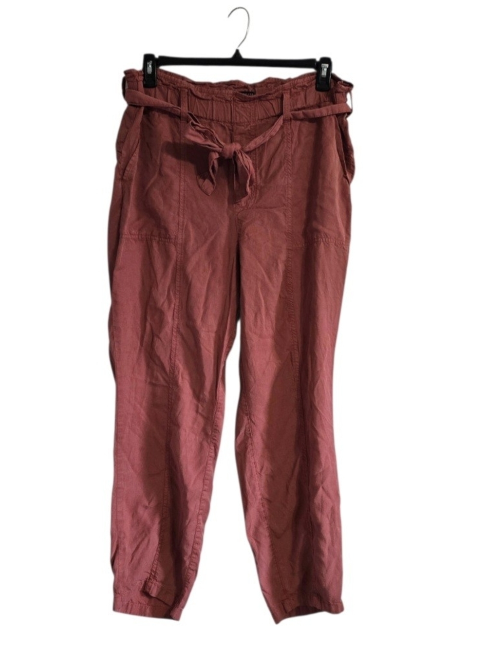 Sanctuary Paperbag Waist Tie Straight-Leg Pants - Rose Mauve